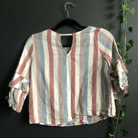 3/4 Ruffle Sleeve Top - Picture 2 of 3